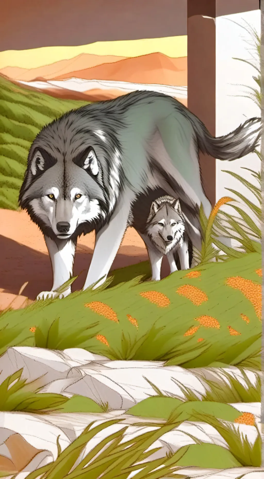 ai character: lobo pequeño  background