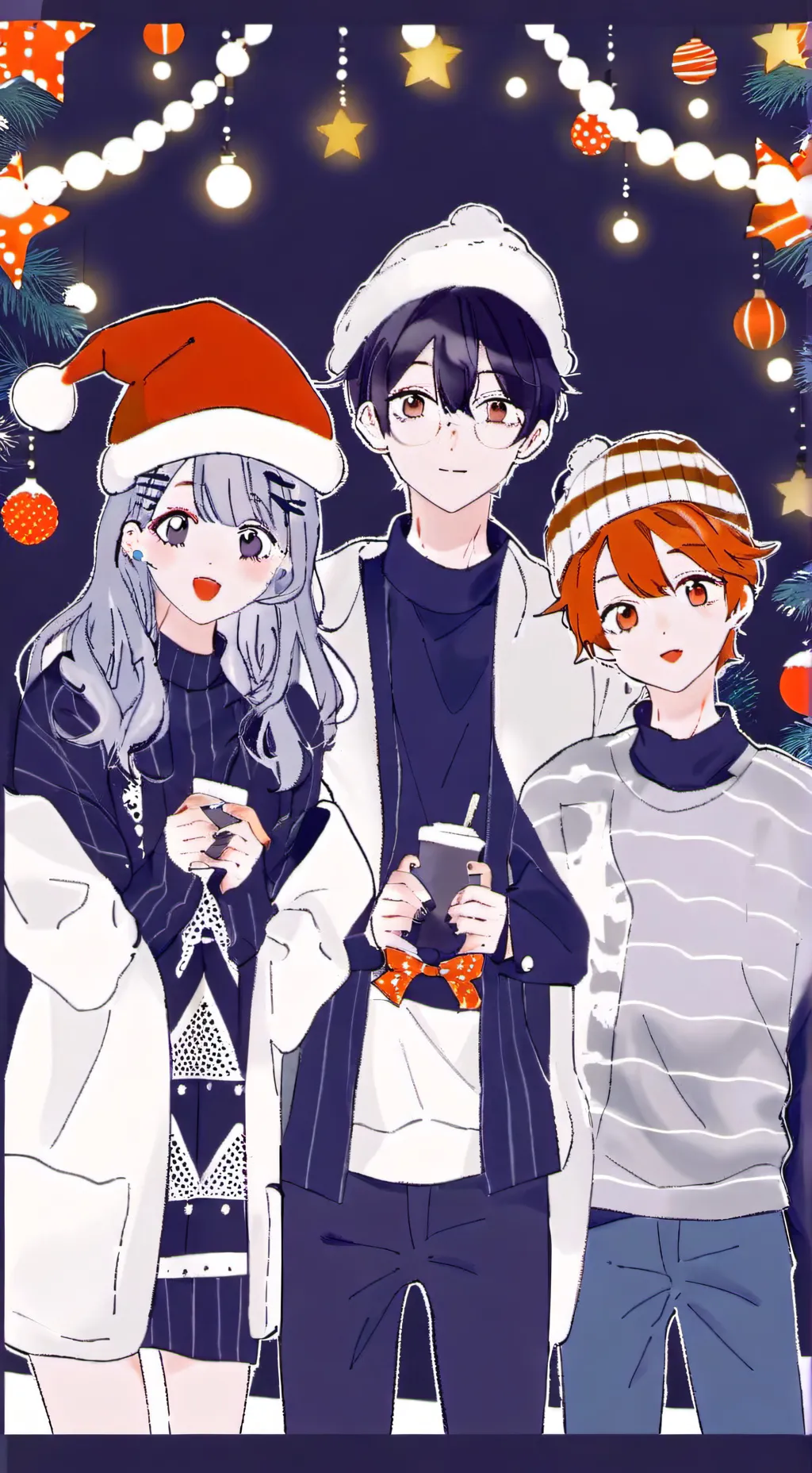 ai character: MhaChristmas party background
