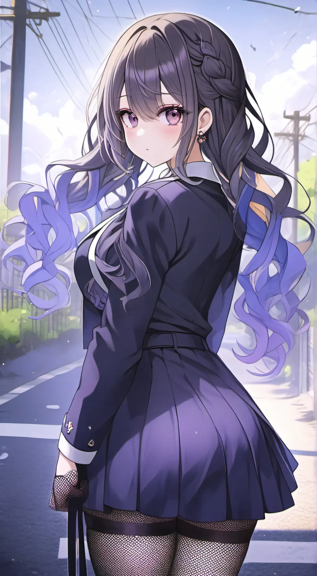 ai character: Violet background