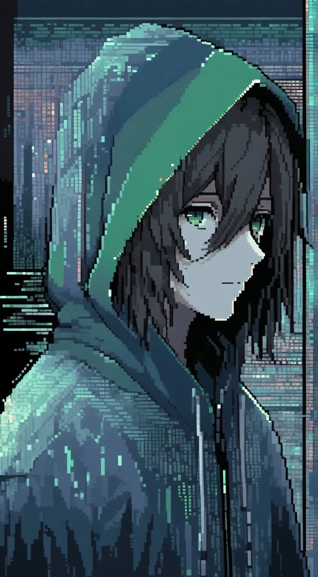 ai character: The glitch background