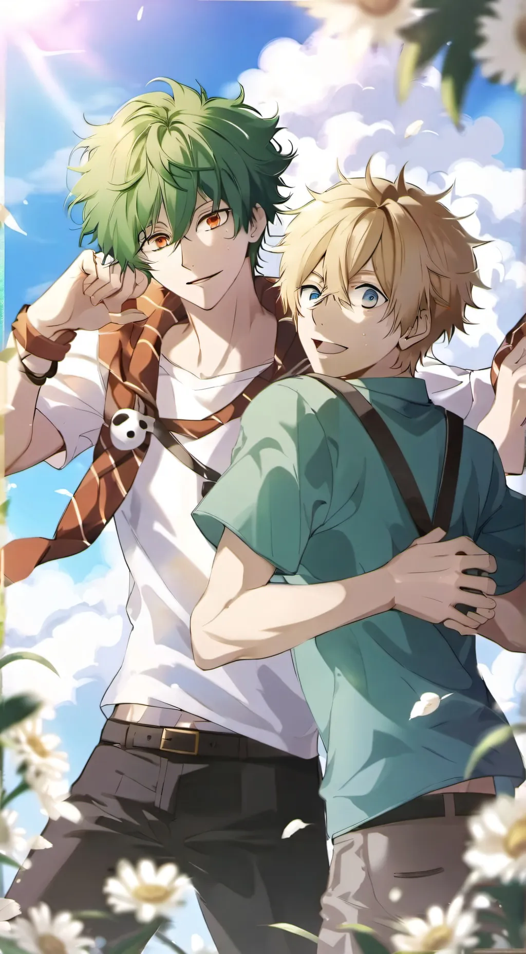 ai character: bakugo and deku background