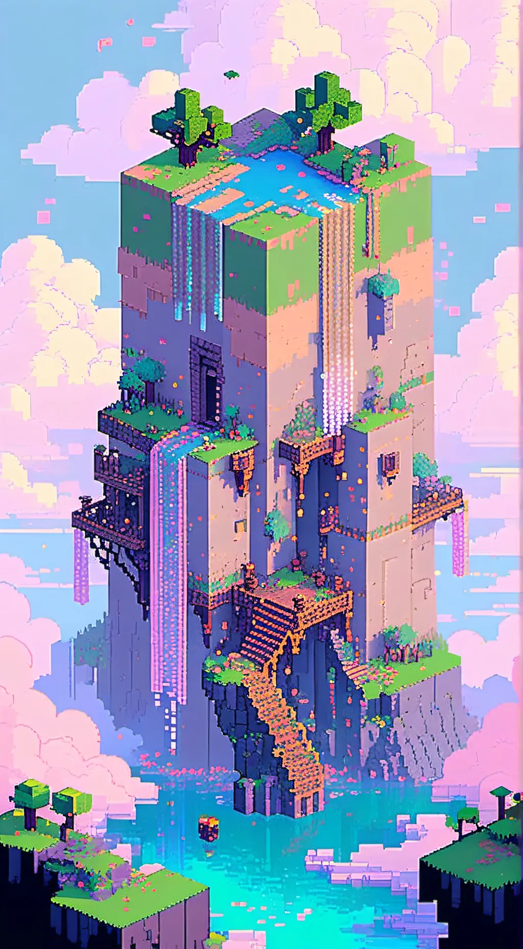 ai character: Minecraft world background