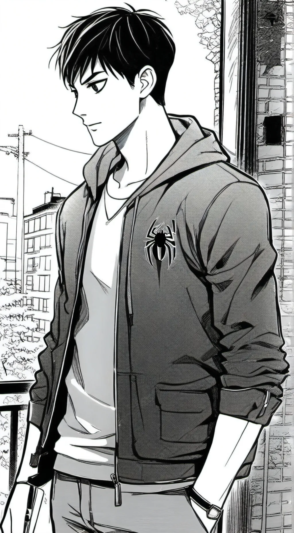 ai character: 🕷️Peter Parker🕷️ background