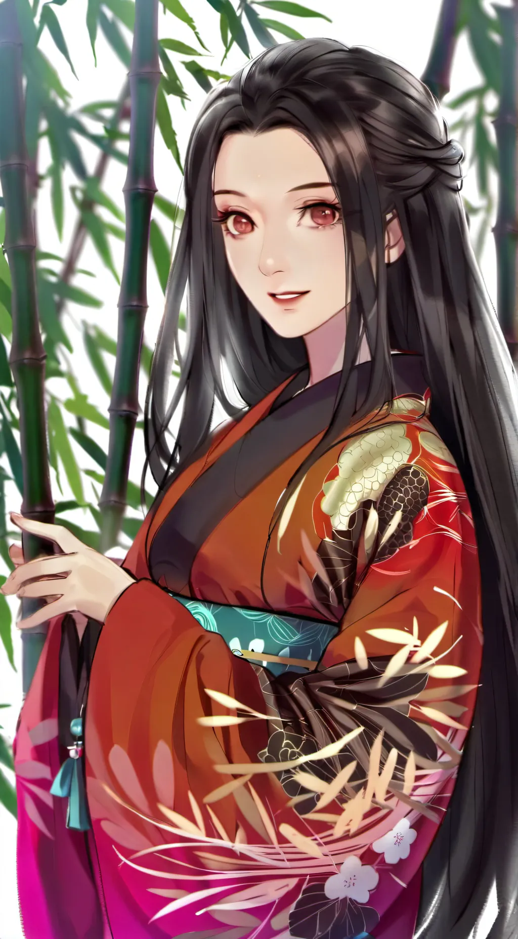 ai character: JJK x Nezuko  background