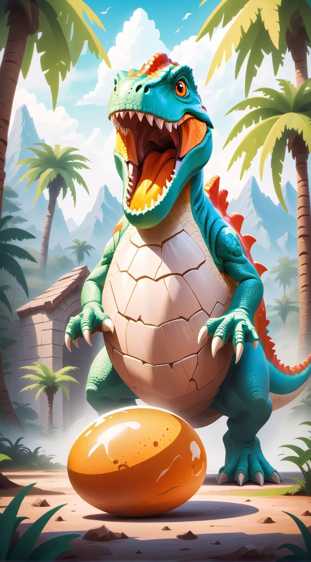ai character: dino bash background