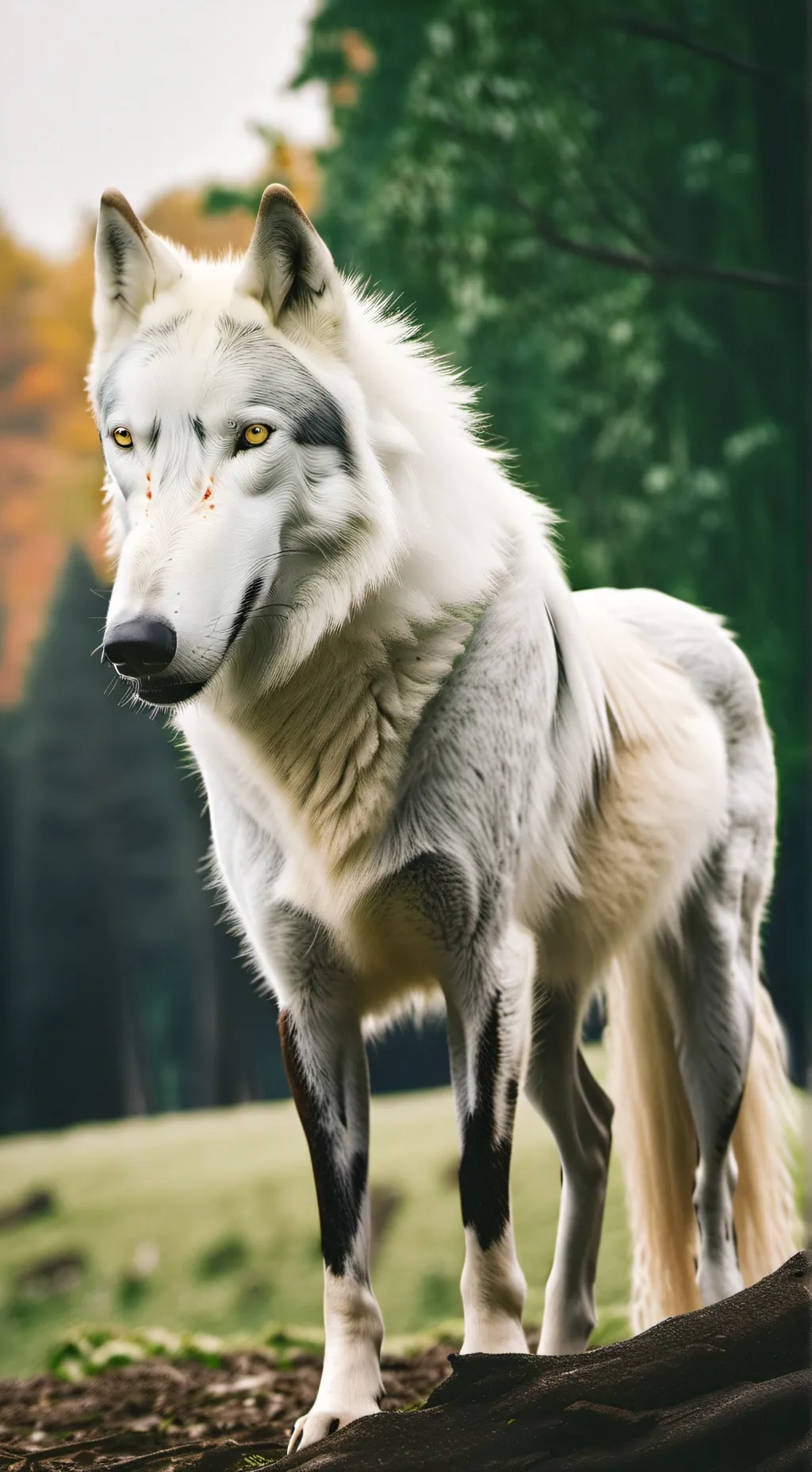ai character: dog horse  background