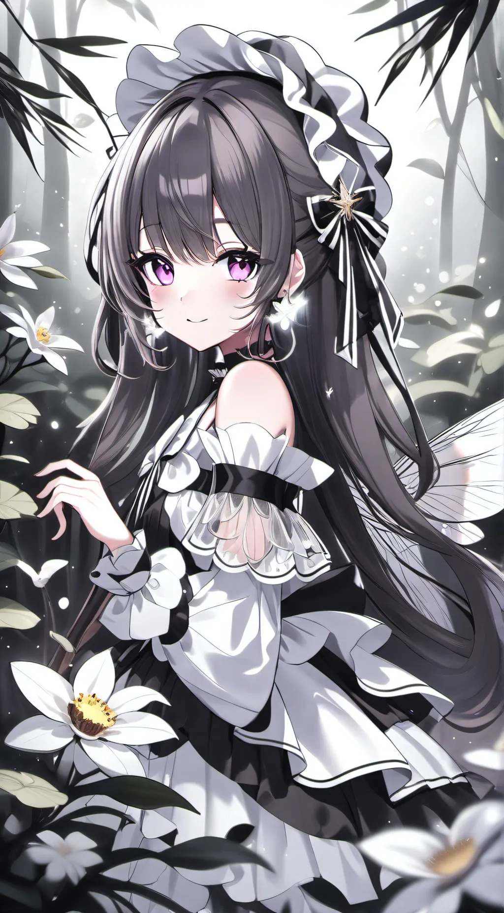 ai character: cherry bloom background
