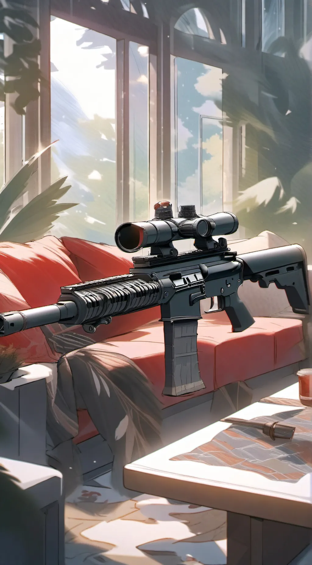 ai character: Another gun background