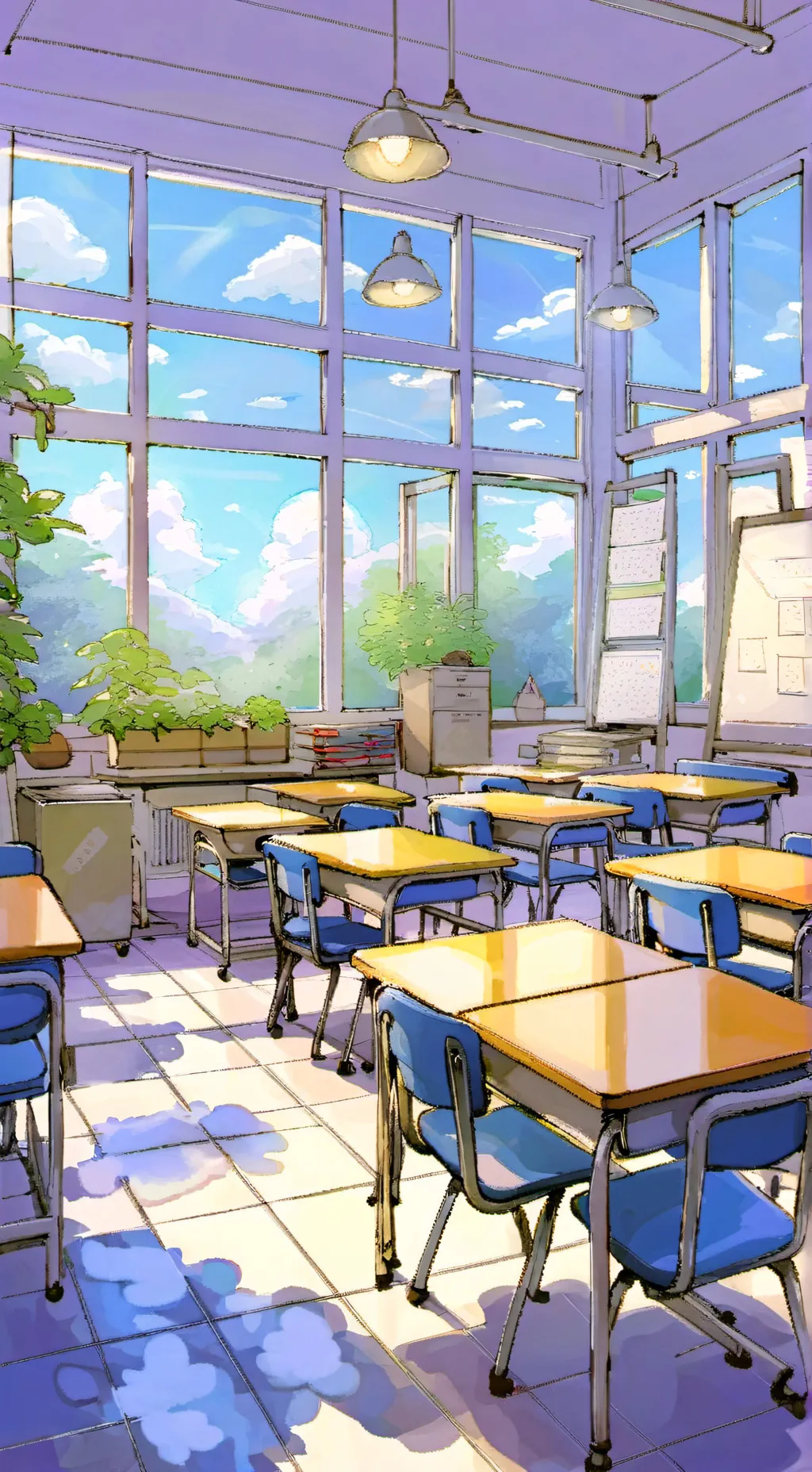 ai character: teachers lounge background