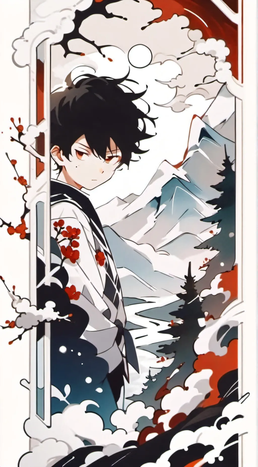 ai character: infierno y angel background