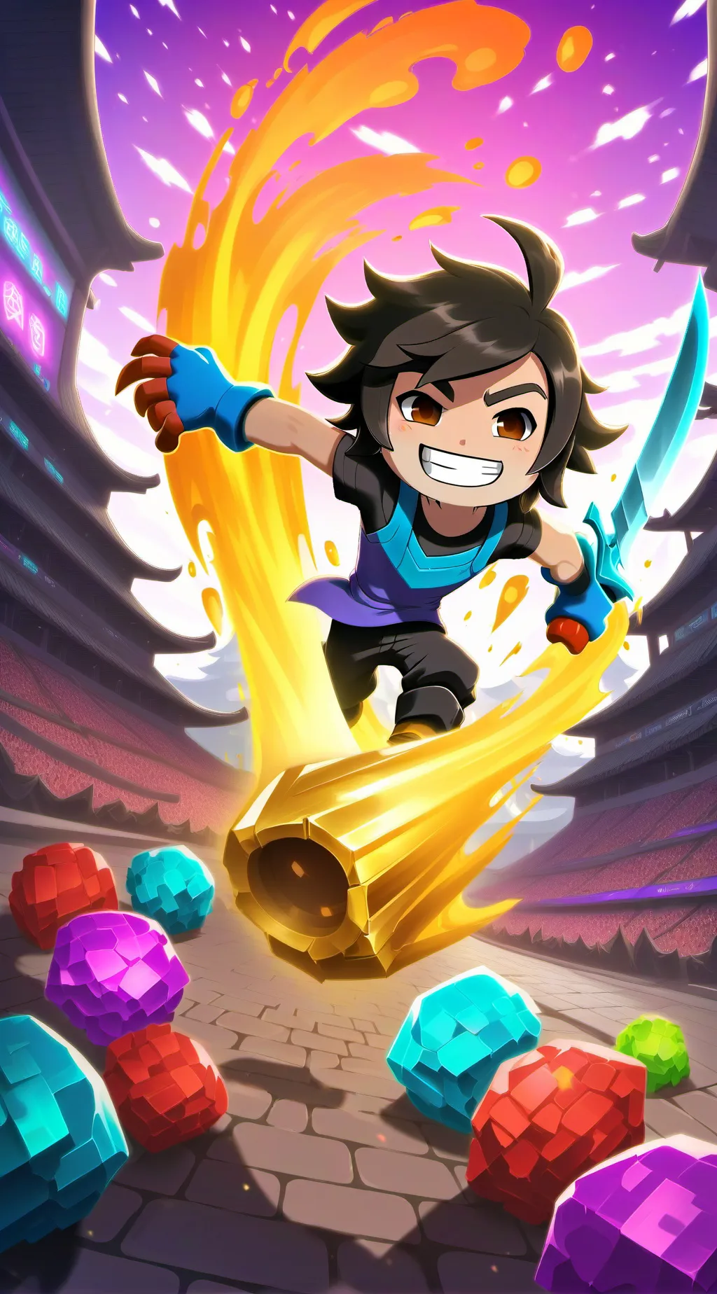 ai character: emoji  background