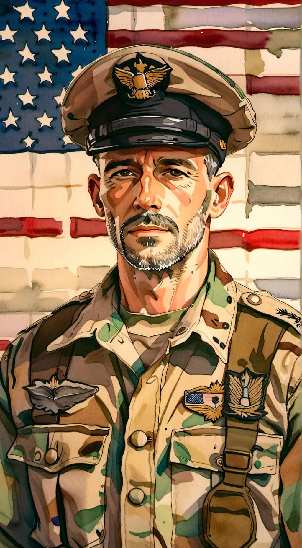 ai character: American seargent background