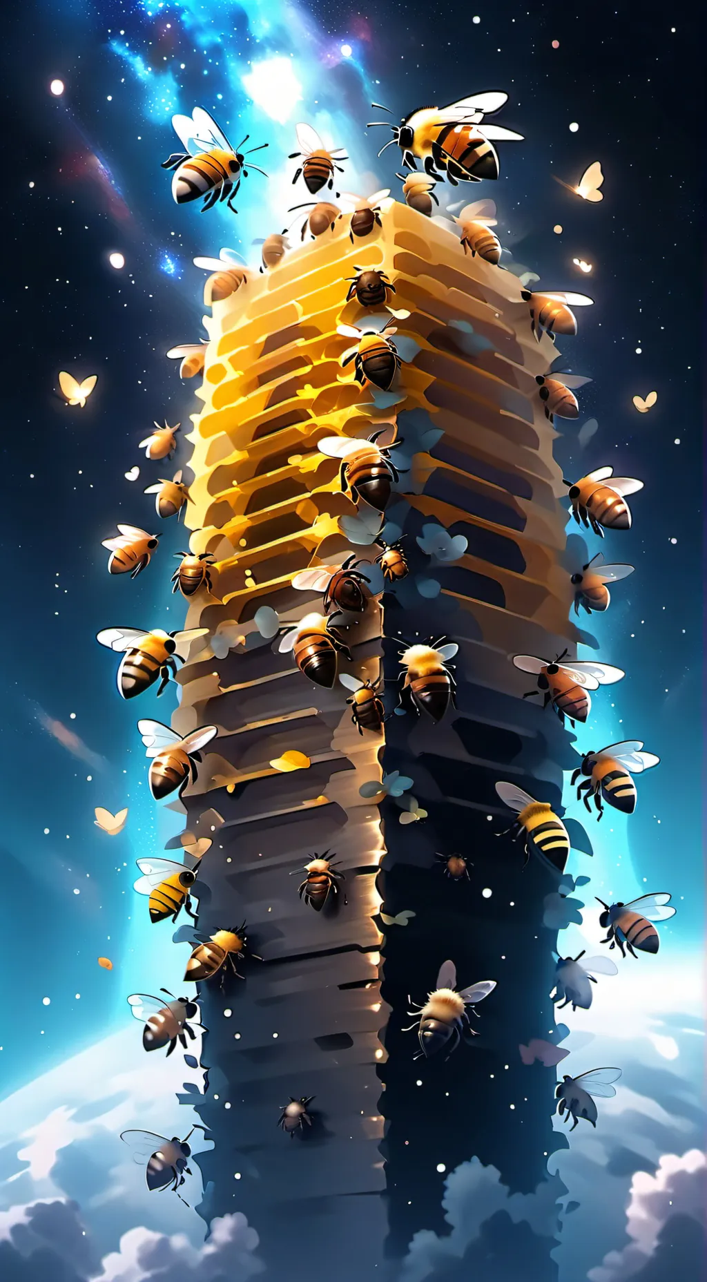 ai character: Bee hive  background