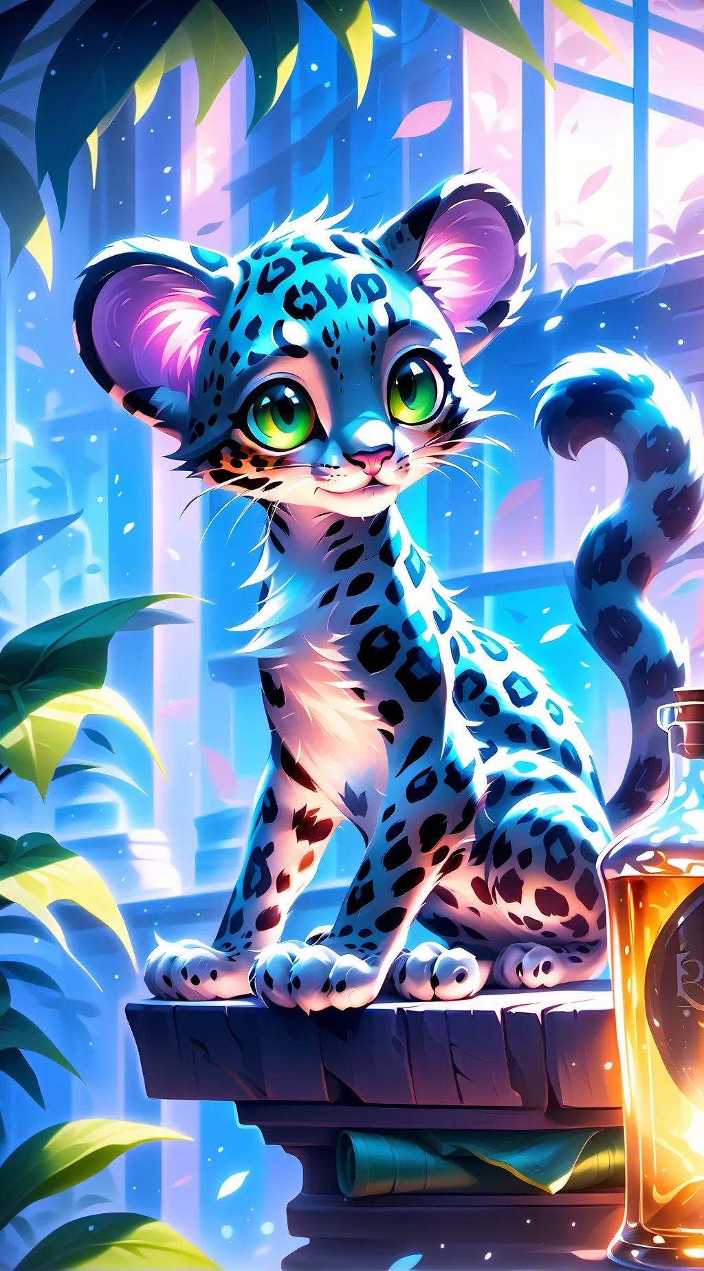 ai character: Tree Climber Leopa background