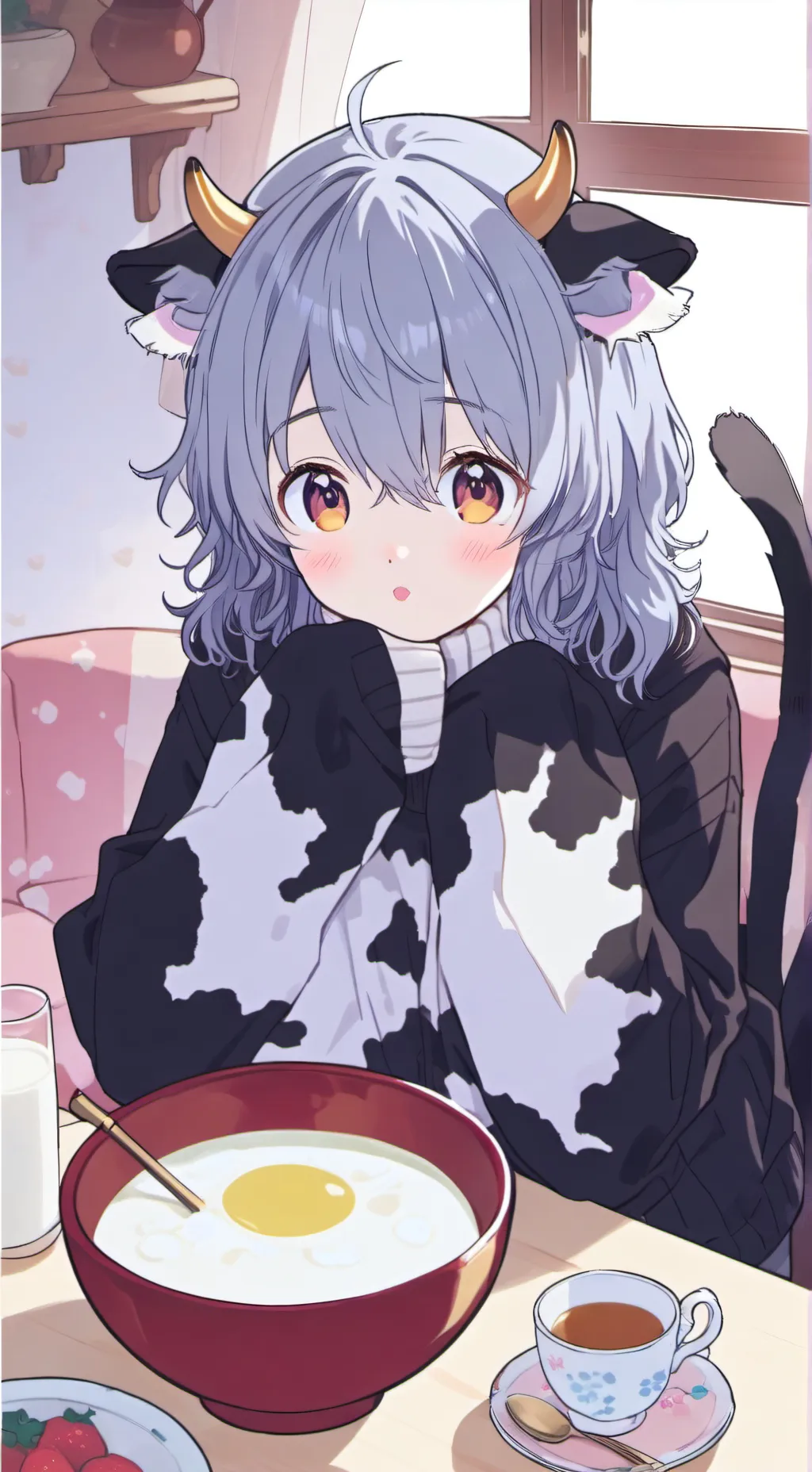 ai character: Cowcat Spirit background