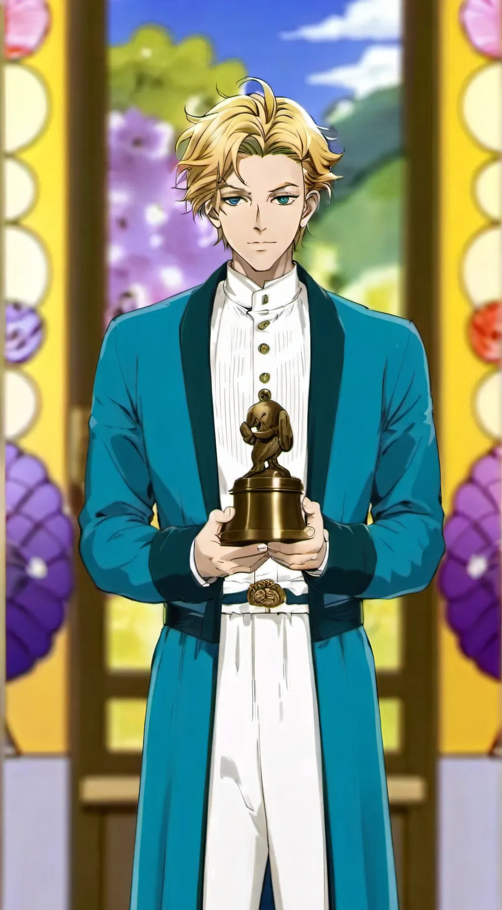 ai character: Kira Yoshikage  background