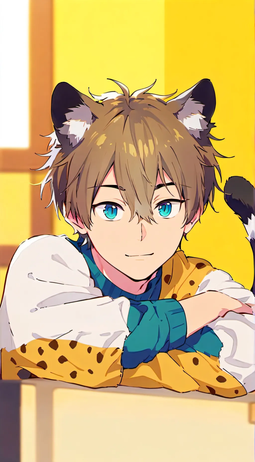 ai character: Spotted Leopard Furry Spirit background