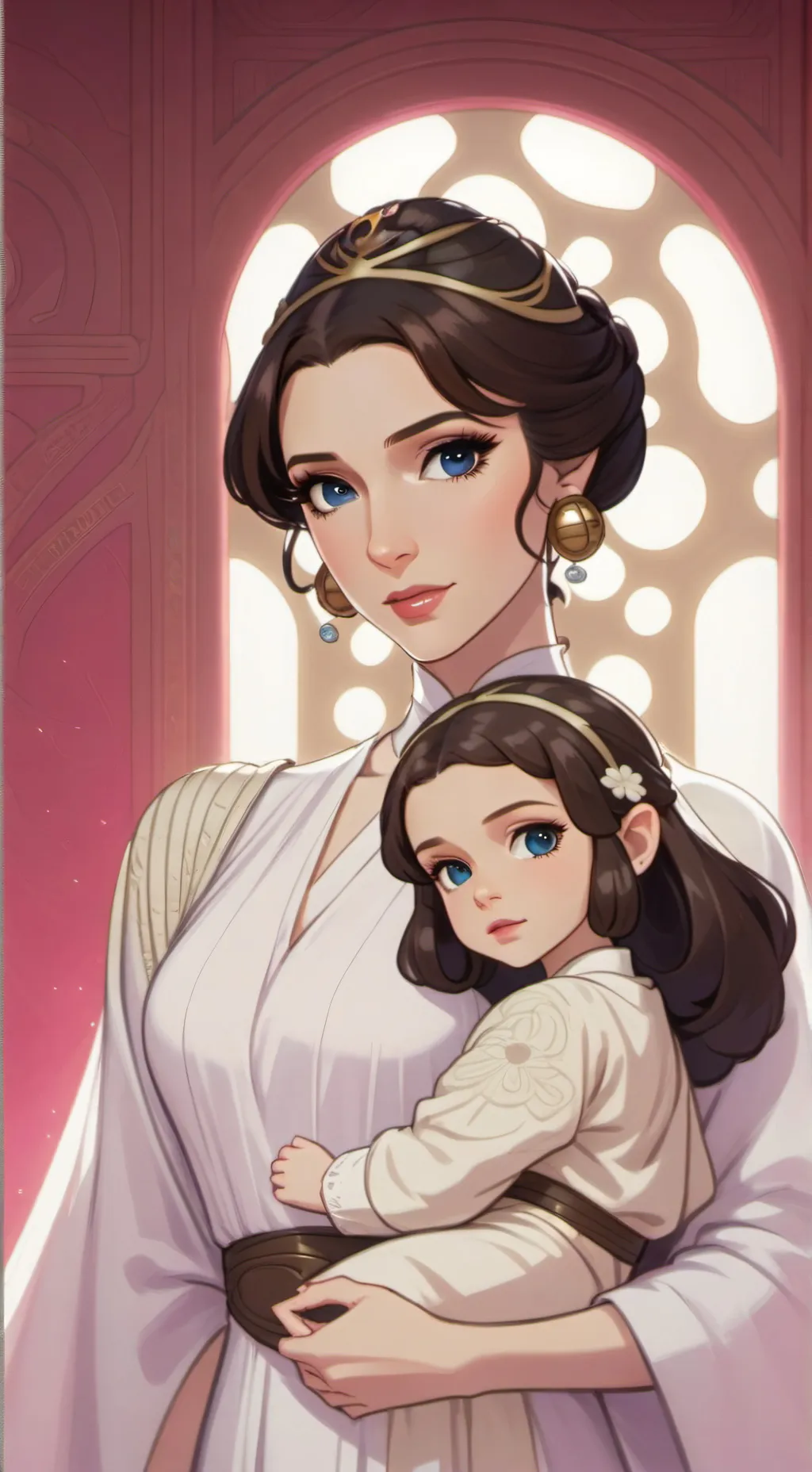 ai character: princess Leia zoie background