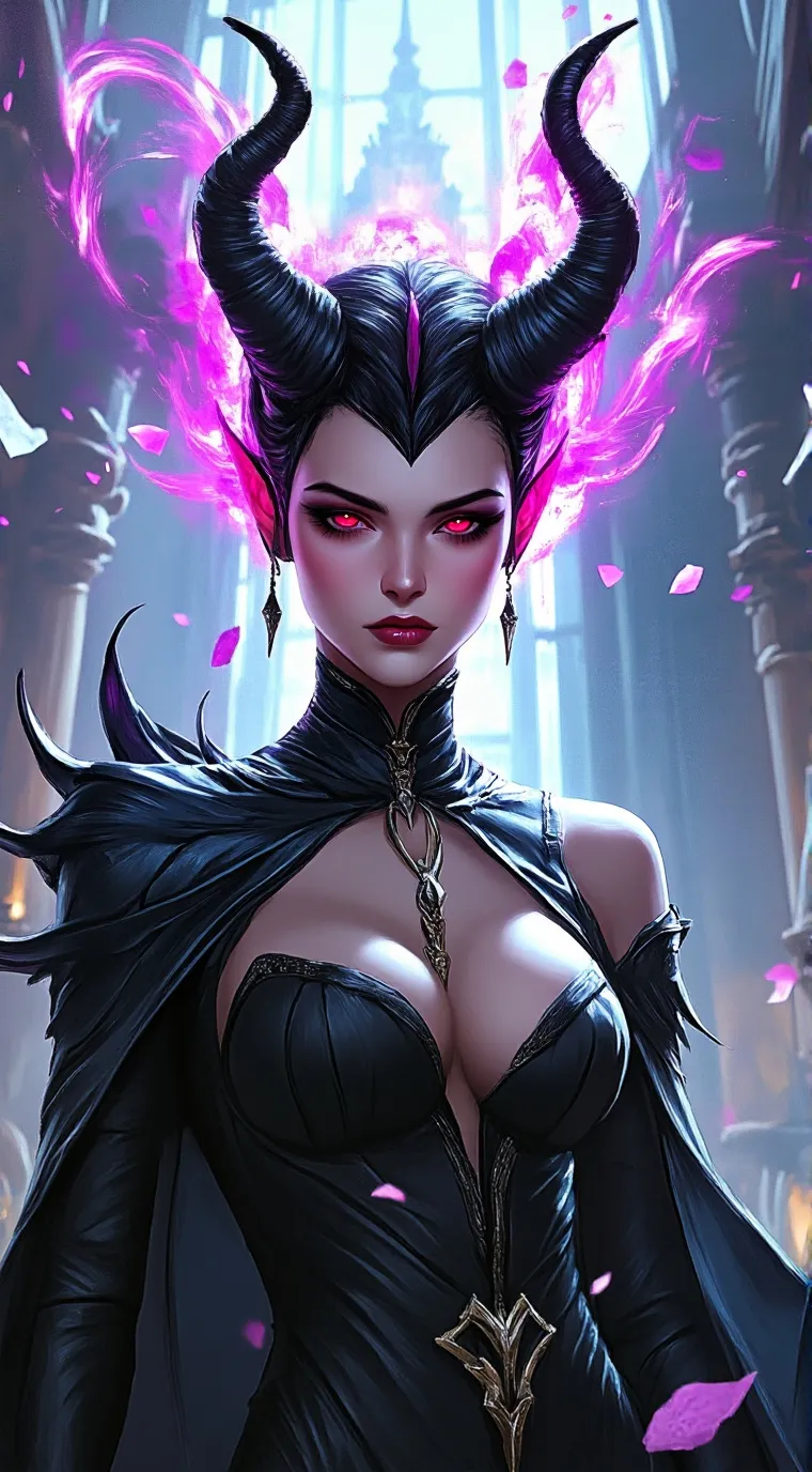 ai character: Maleficent  background