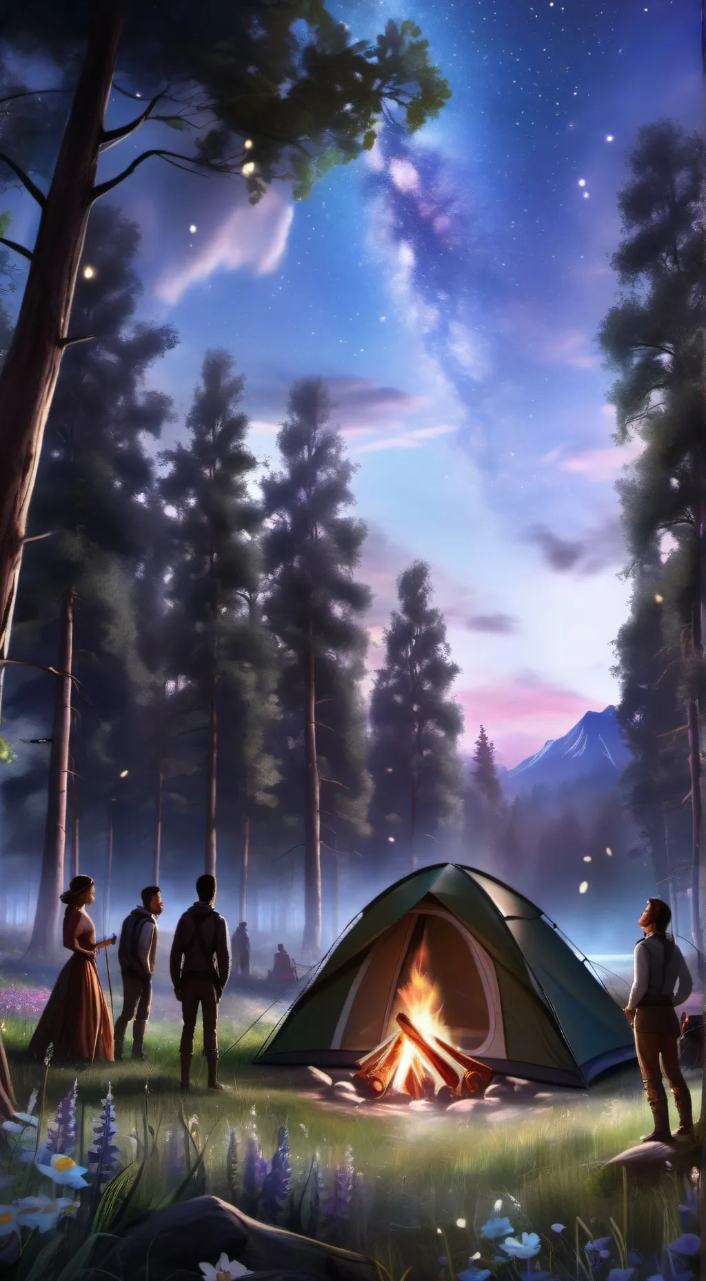 ai character: Mha Camping background