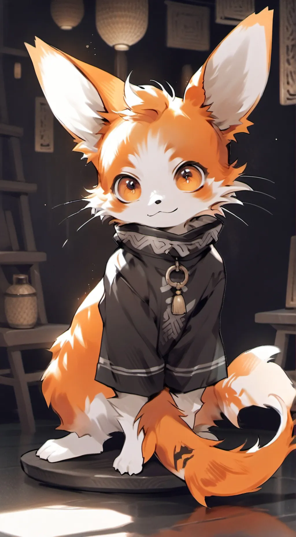 ai character: Orange Glimmer Spirit background