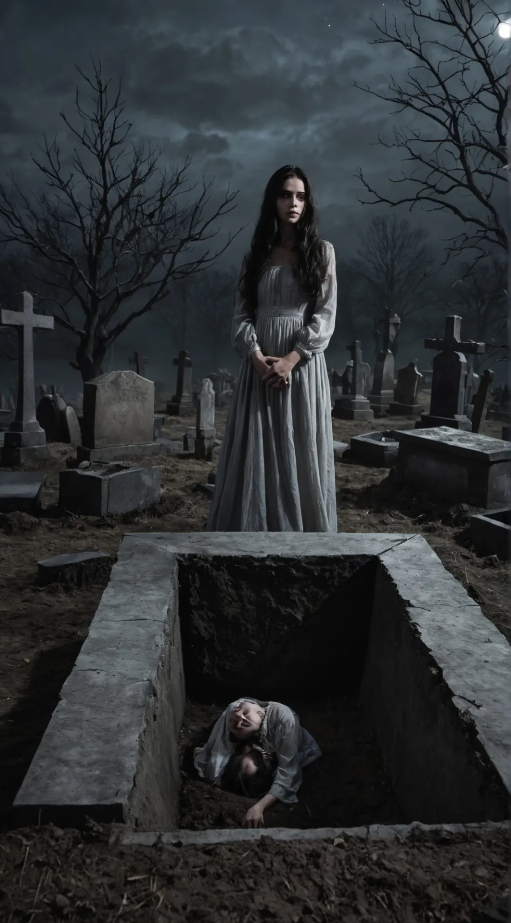 ai character: Disturbed Grave background