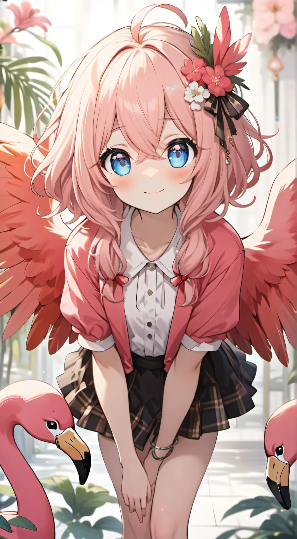 ai character: Lucy the Flamingo Girl Spirit background