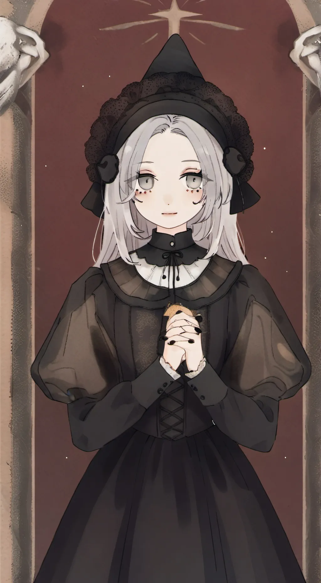 ai character: horror nun background