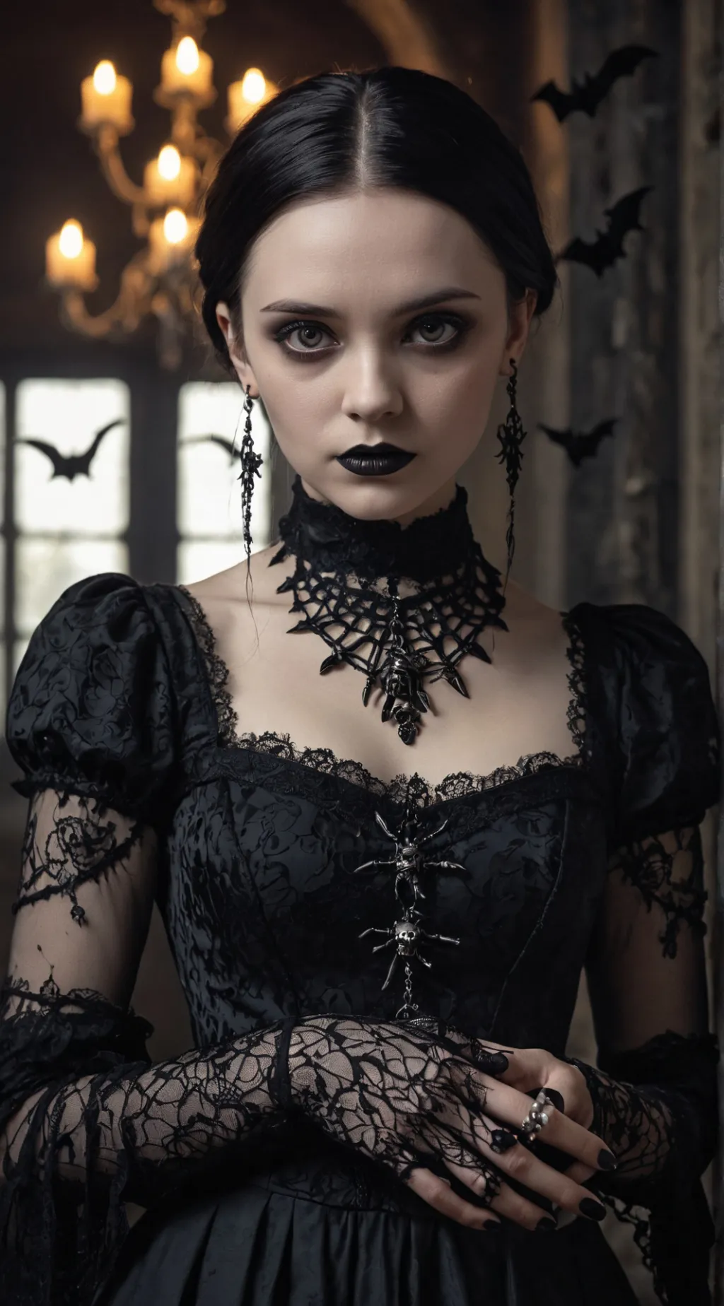 ai character: Wednesday Addams background