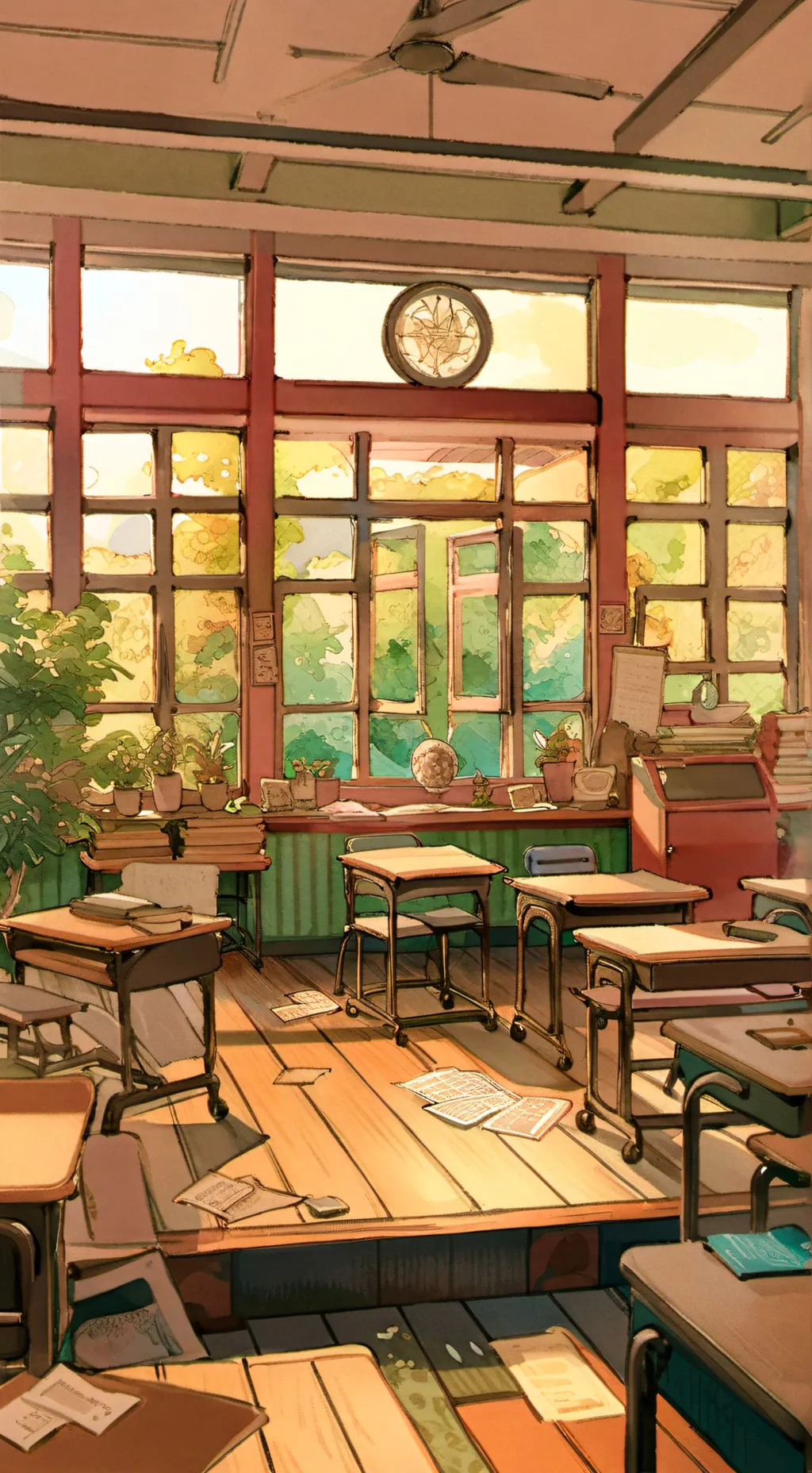 ai character: Sprunki school background