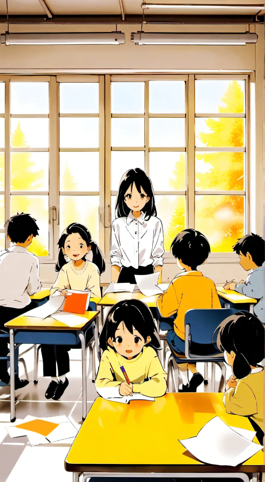 ai character: third grade class background