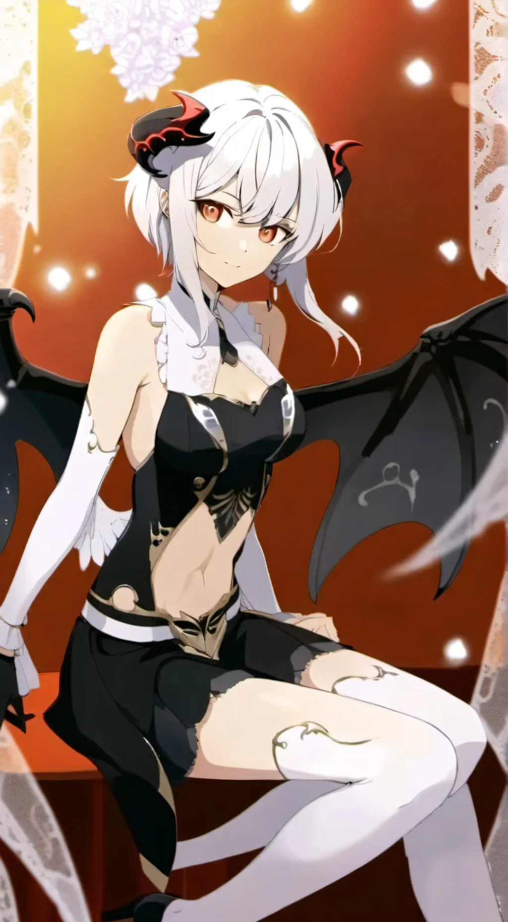 ai character: Demon girl  background