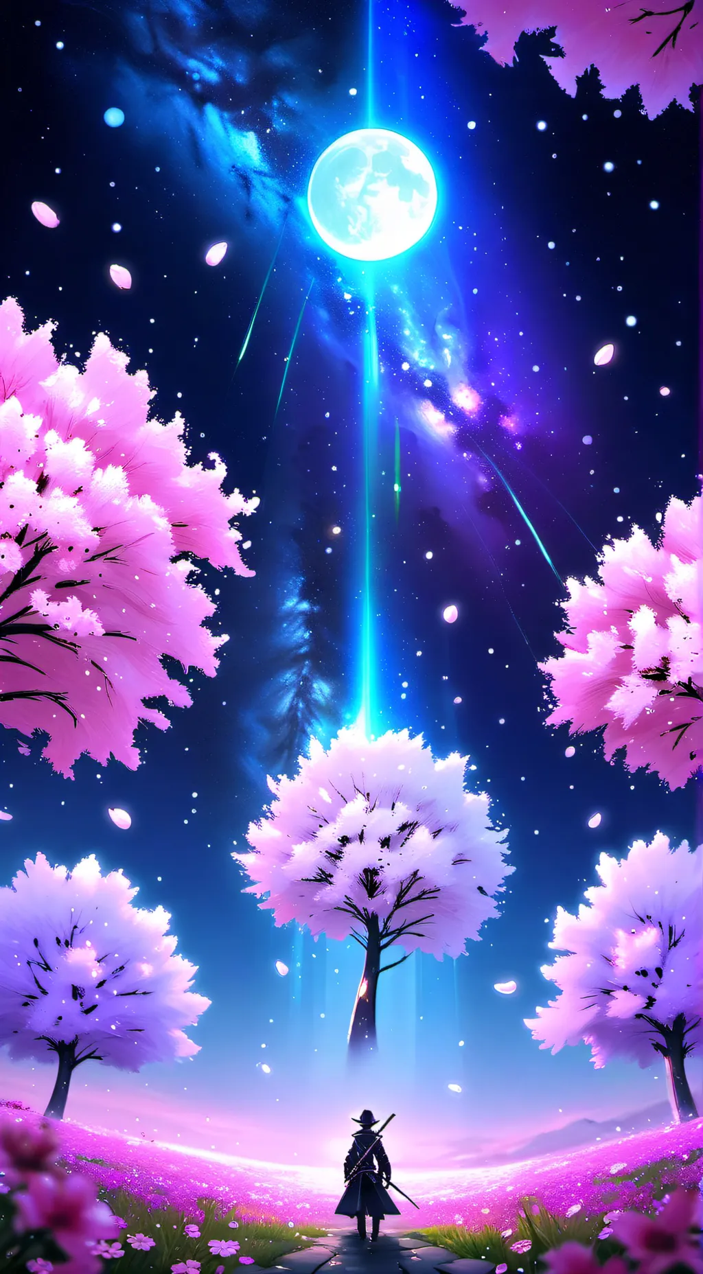 ai character: blossem background
