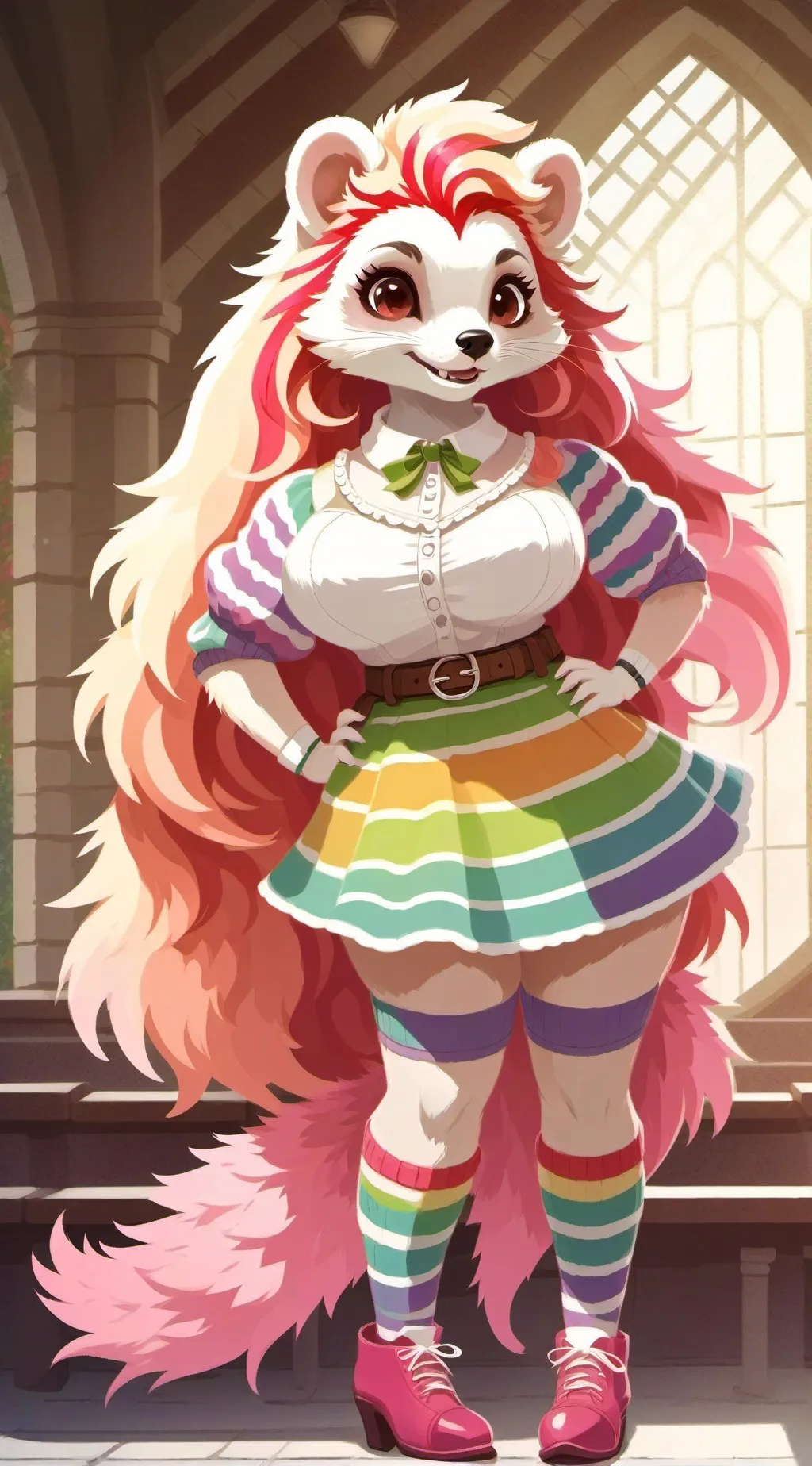 ai character: Stripes background