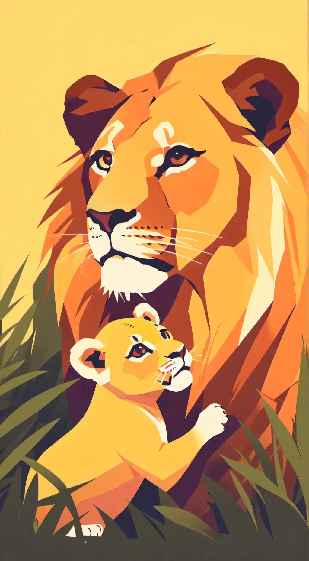 ai character: Lion family 🦁  background