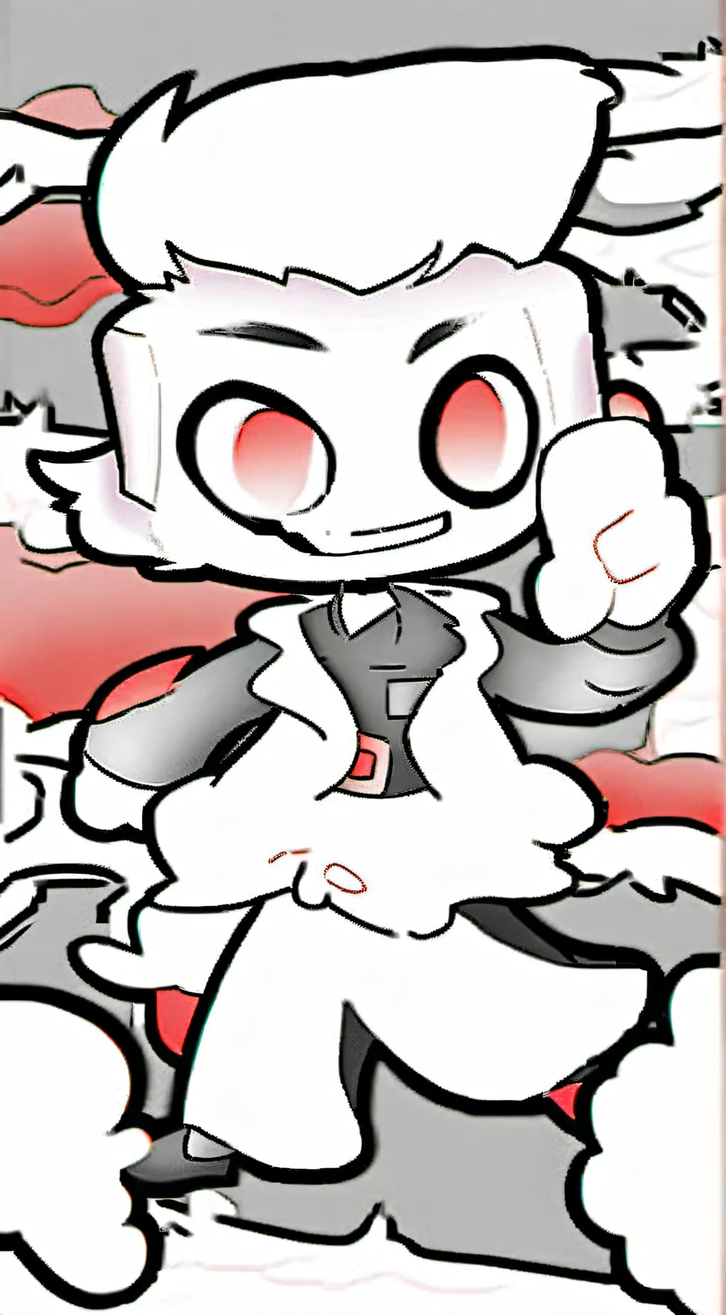 ai character: Wenda x Gray 😺🤍🩶 background