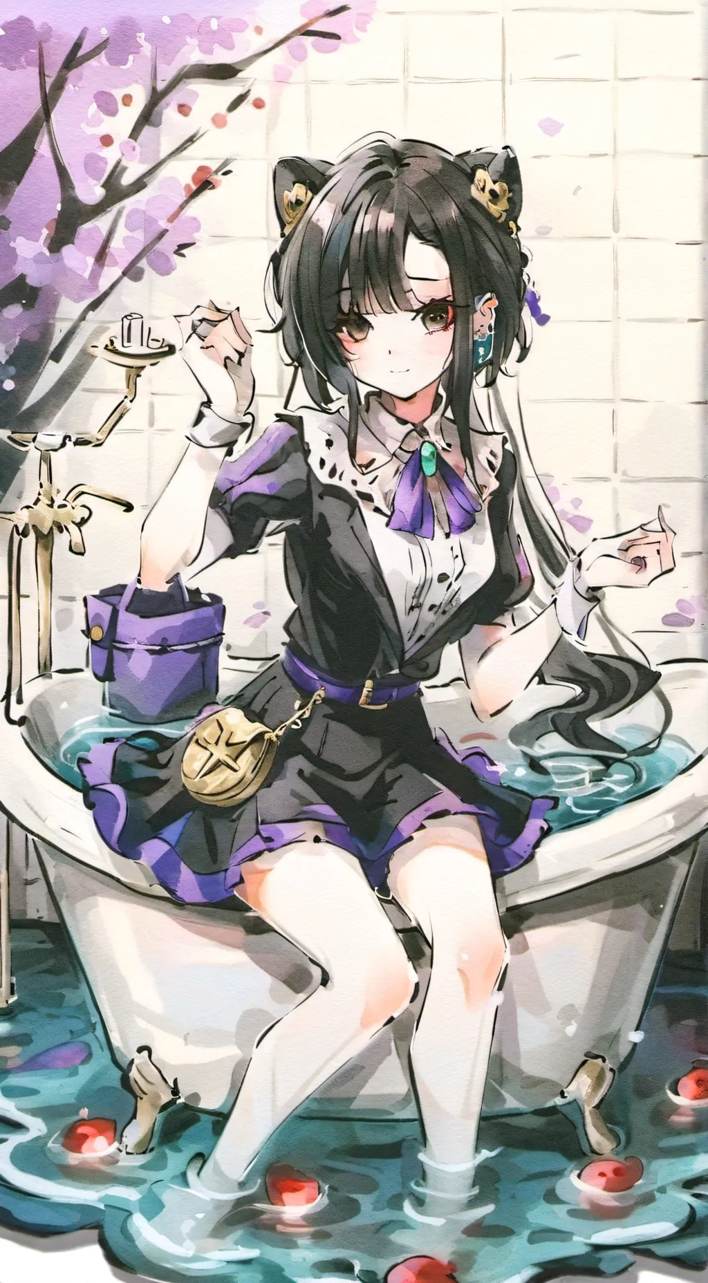 ai character: Bath with friends background