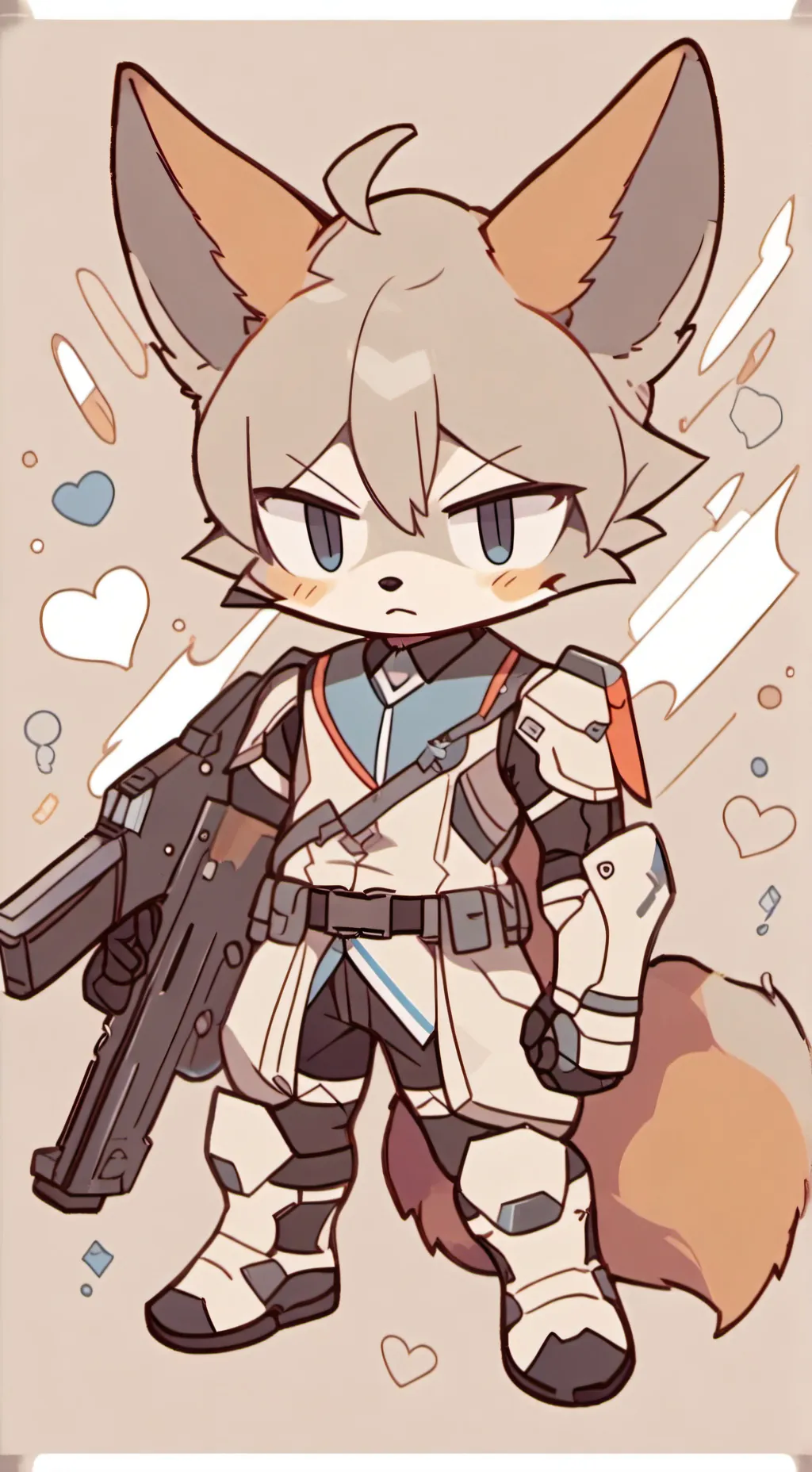 ai character: frowny fox background