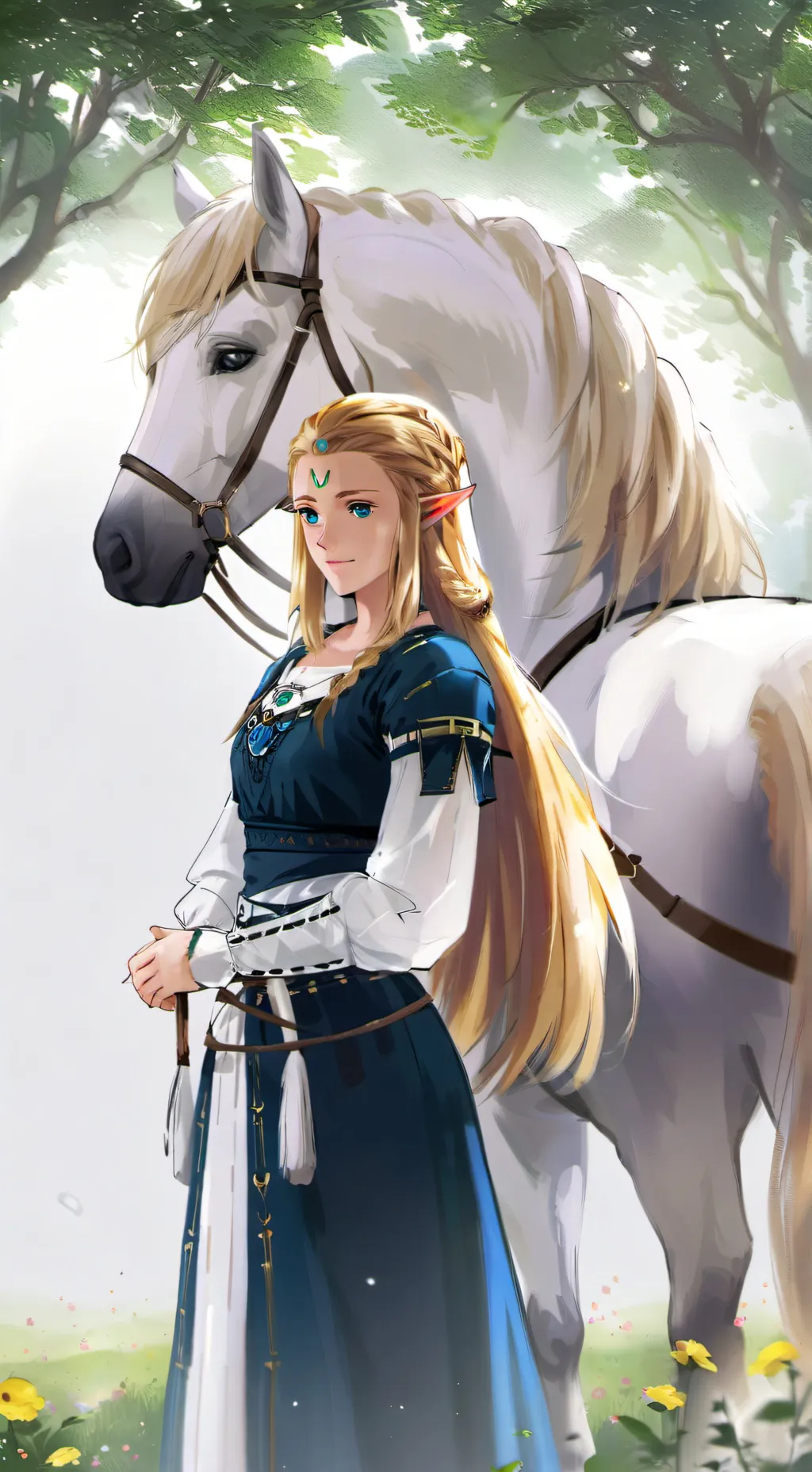 ai character: Zelda Hyrule background
