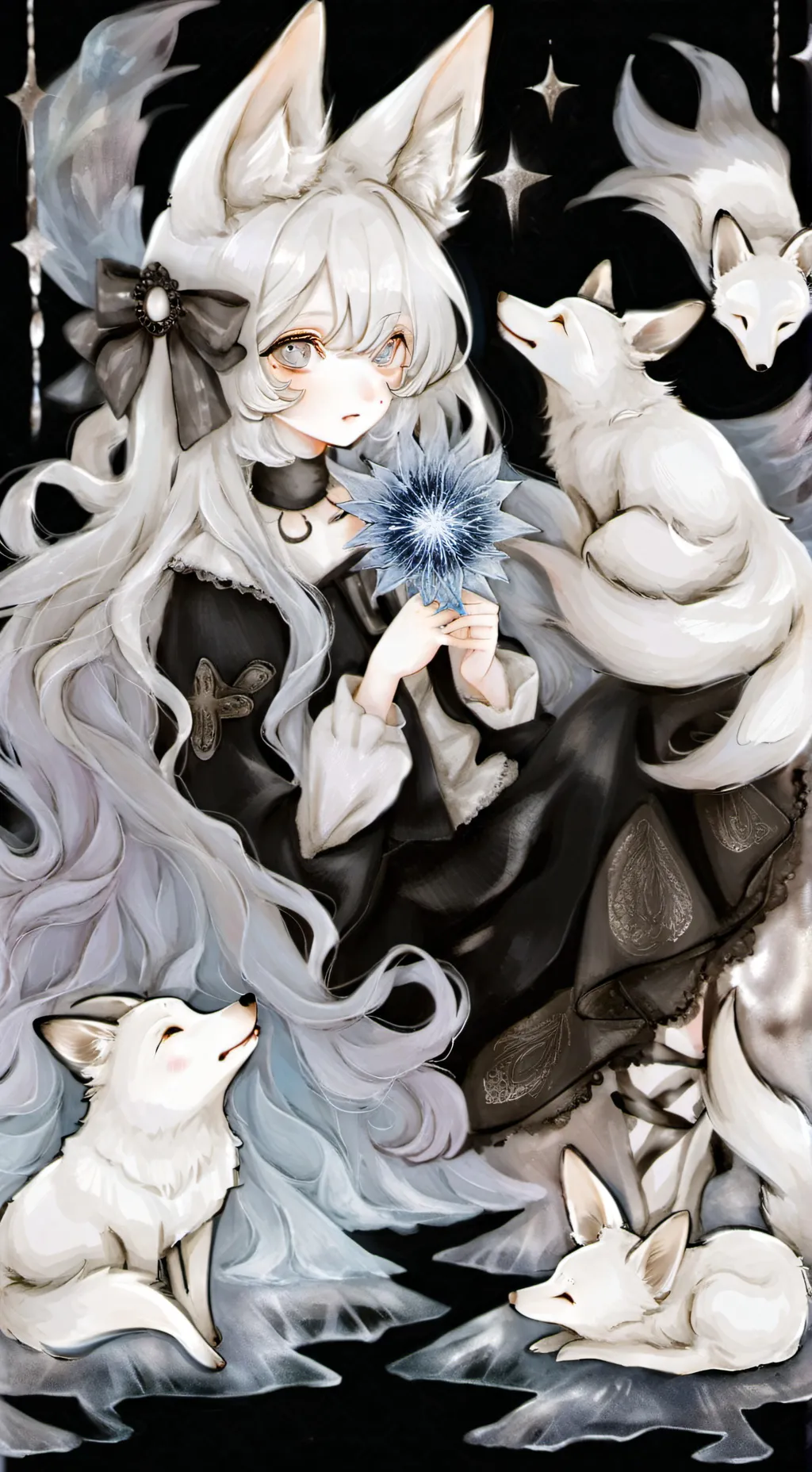 ai character: Snow background