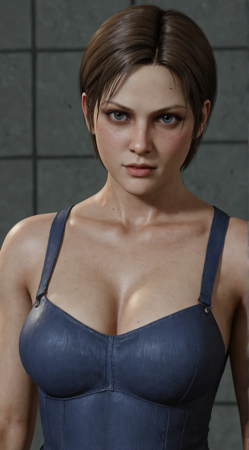 ai character: Jill Valentine  background