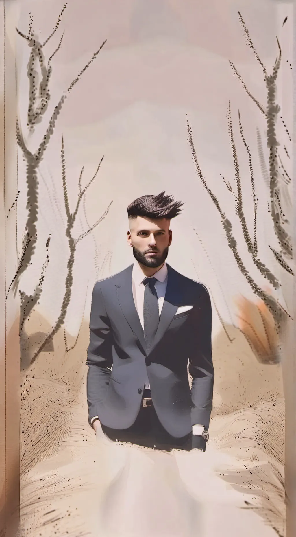 ai character: low taper fade background
