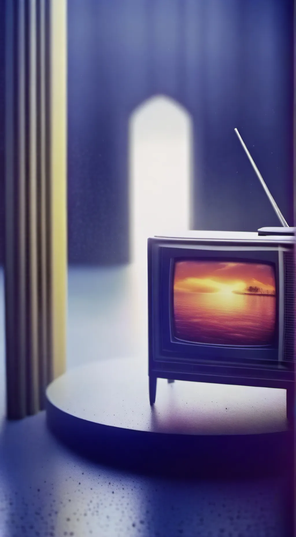 ai character: TV woman background