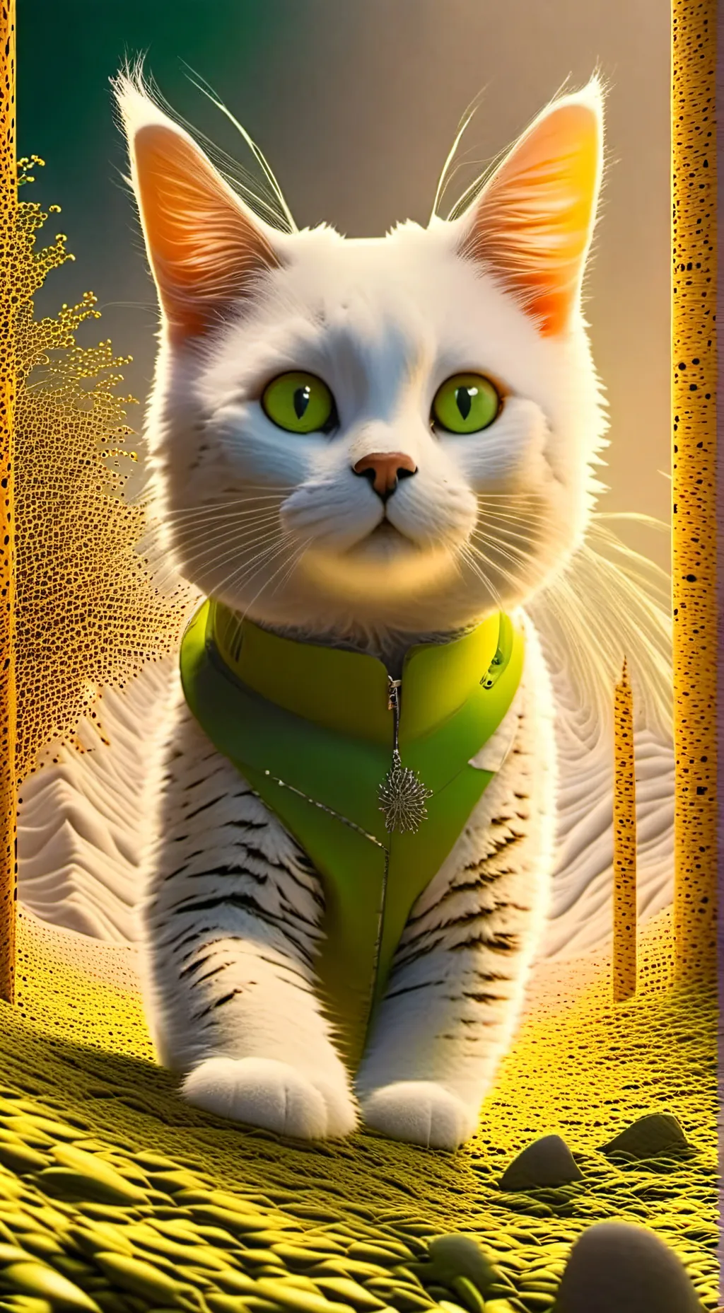 ai character: le chat 🤍💚 background