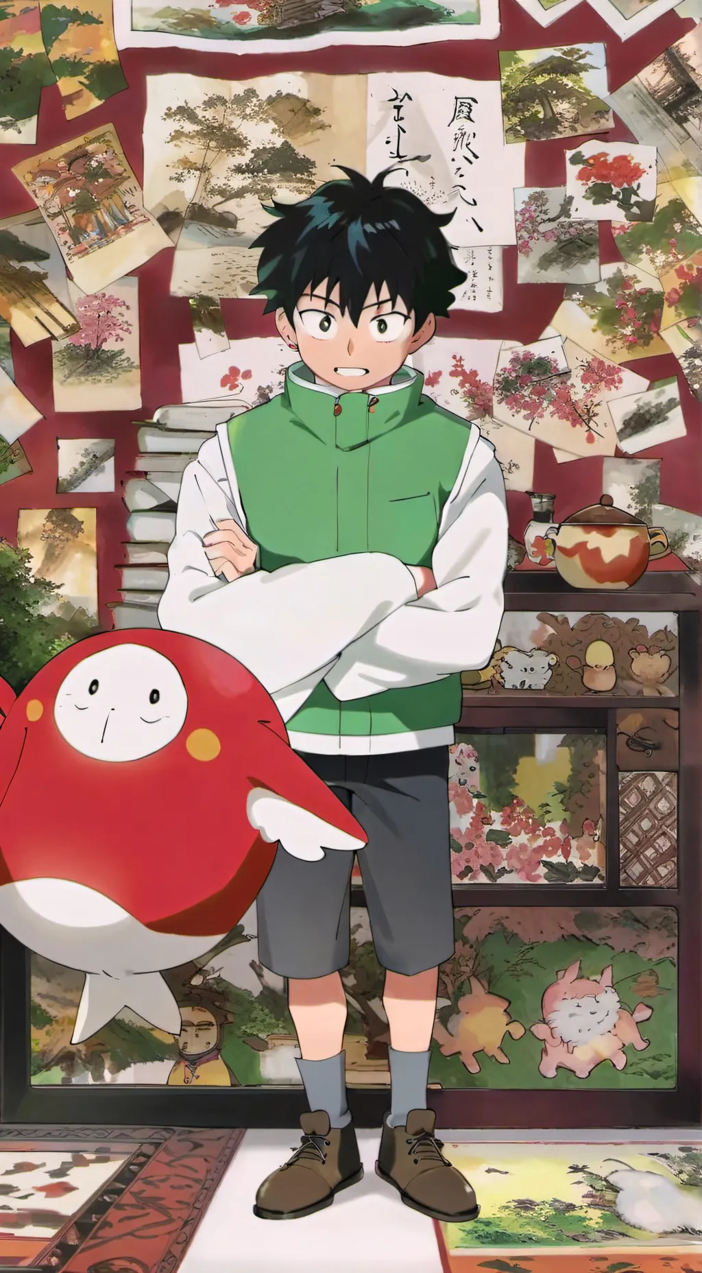 ai character: Bakudeku Aprilfool background