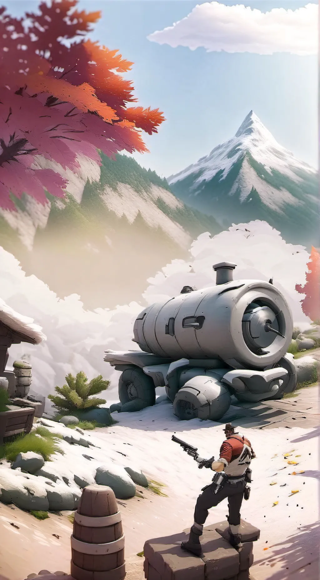 ai character: OW reacts to TF2  background