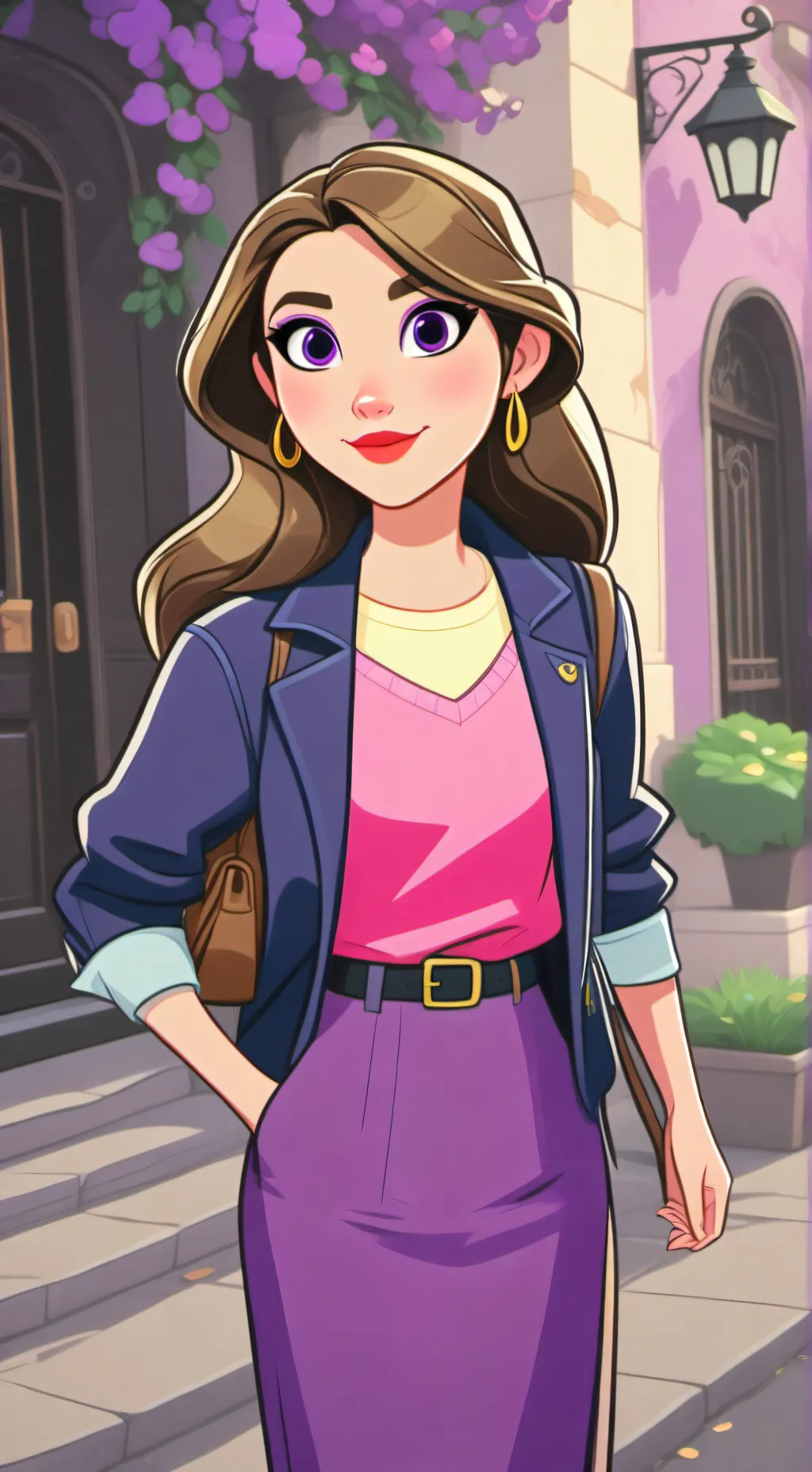 ai character: random lady  background