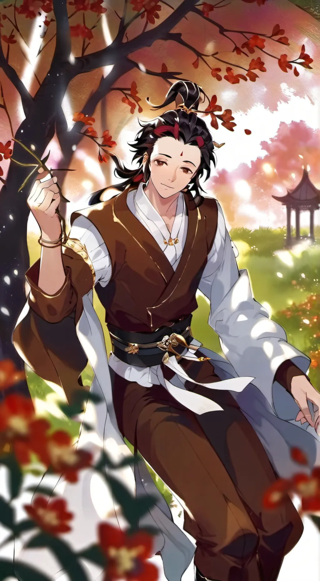 ai character: Tanjiro  background