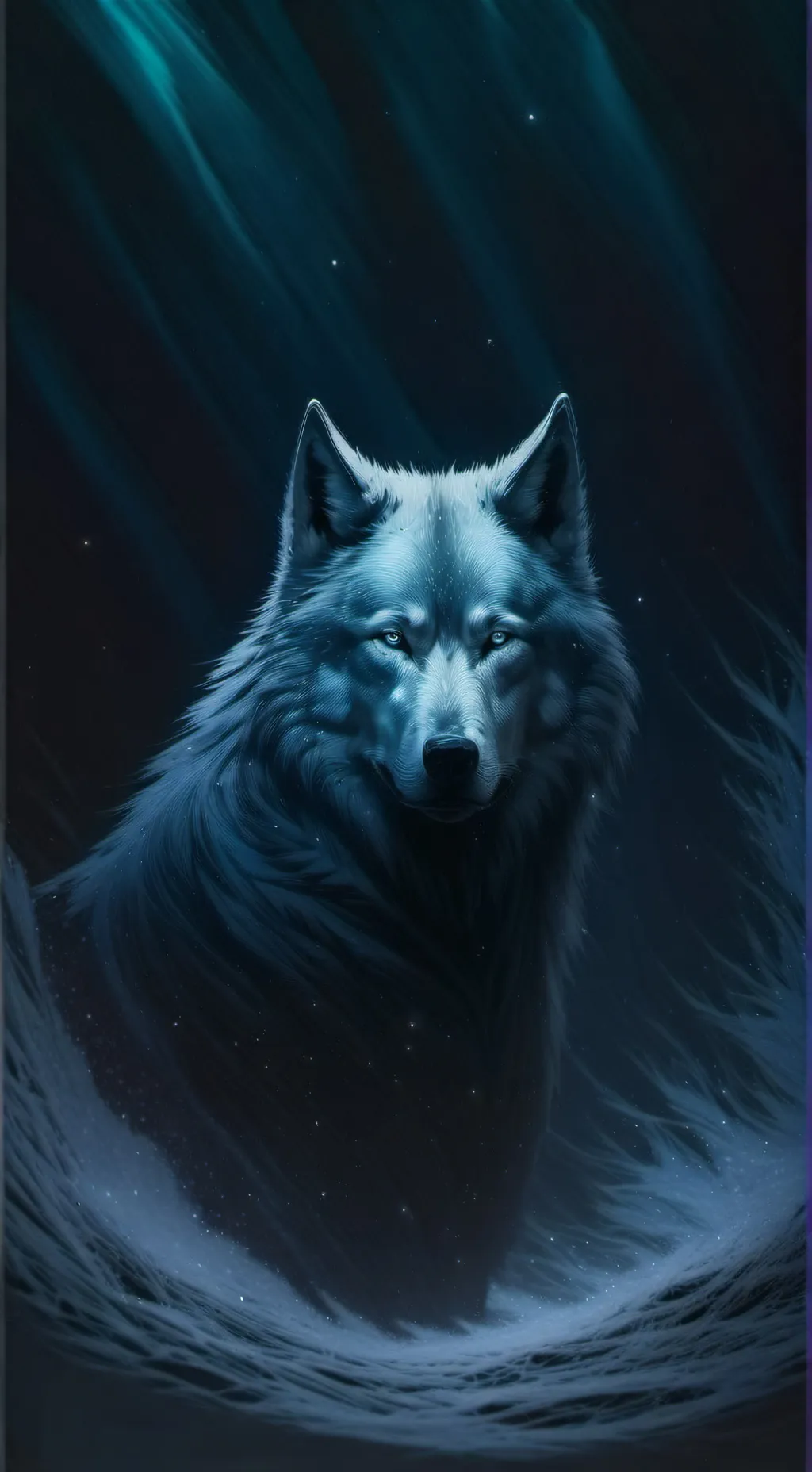 ai character: gray wolf  background