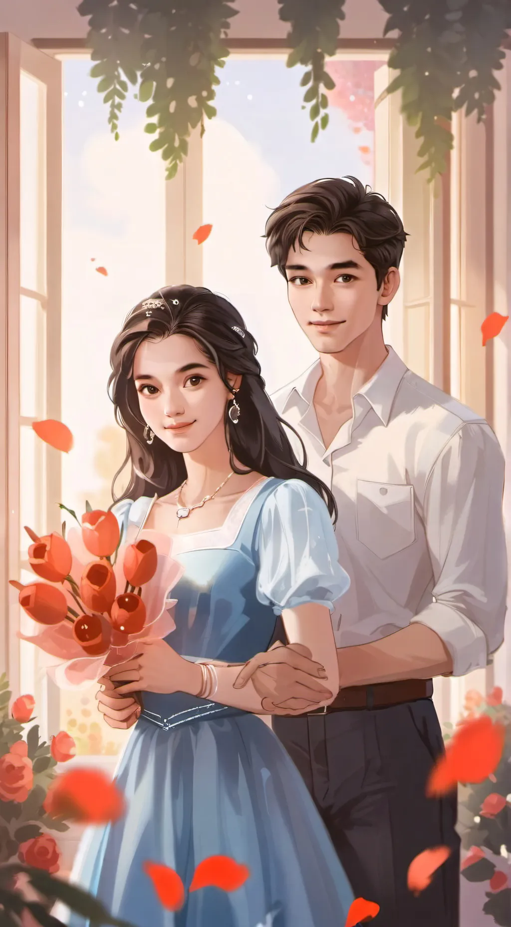 ai character: Cute Couple background